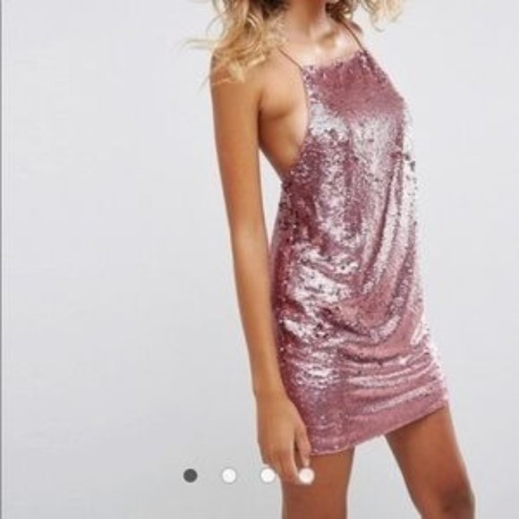 ASOS Dresses & Skirts - ASOS TALL Sequin Cami Mini Dress Size 12 Pink #1082
